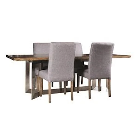 Rectangular Live Edge Table with Steel Base